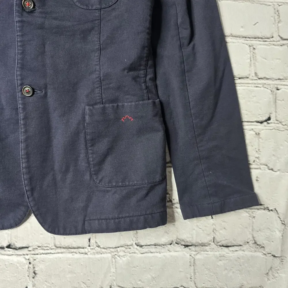 Nanos Navy Blue Cotton Two Button Soft Fabric‎ Blazer Size Kids 14